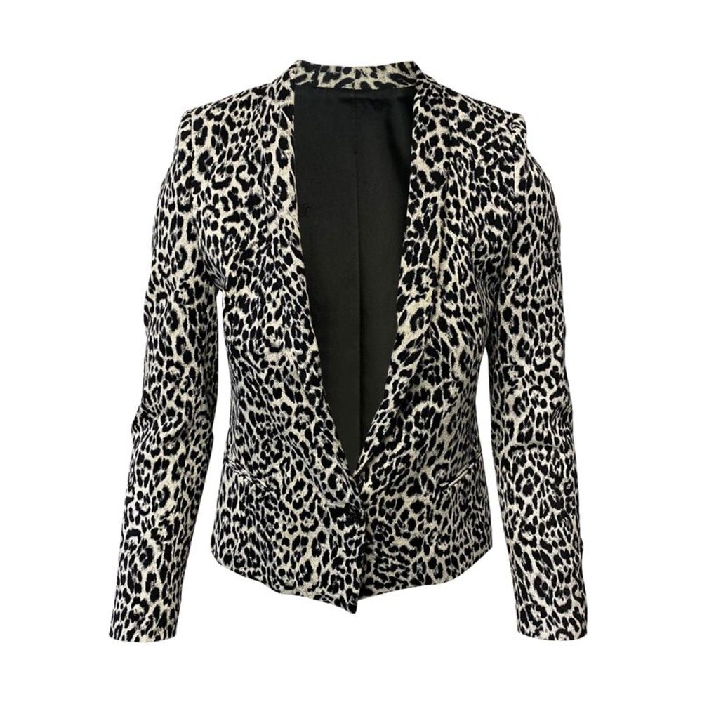 The Kooples Leopard Print Trouser Suit Set in Multicolor Cotton